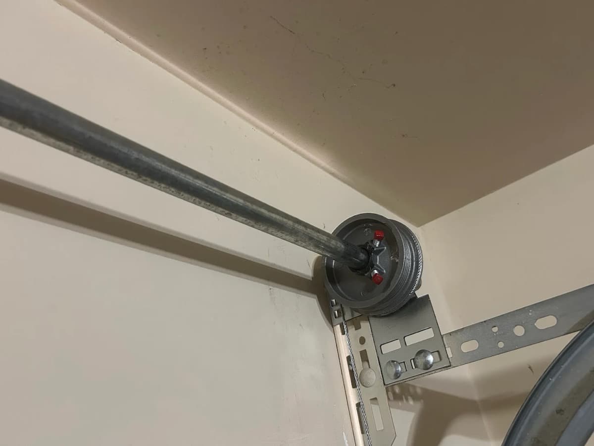 Garage door cable and drum after replacement